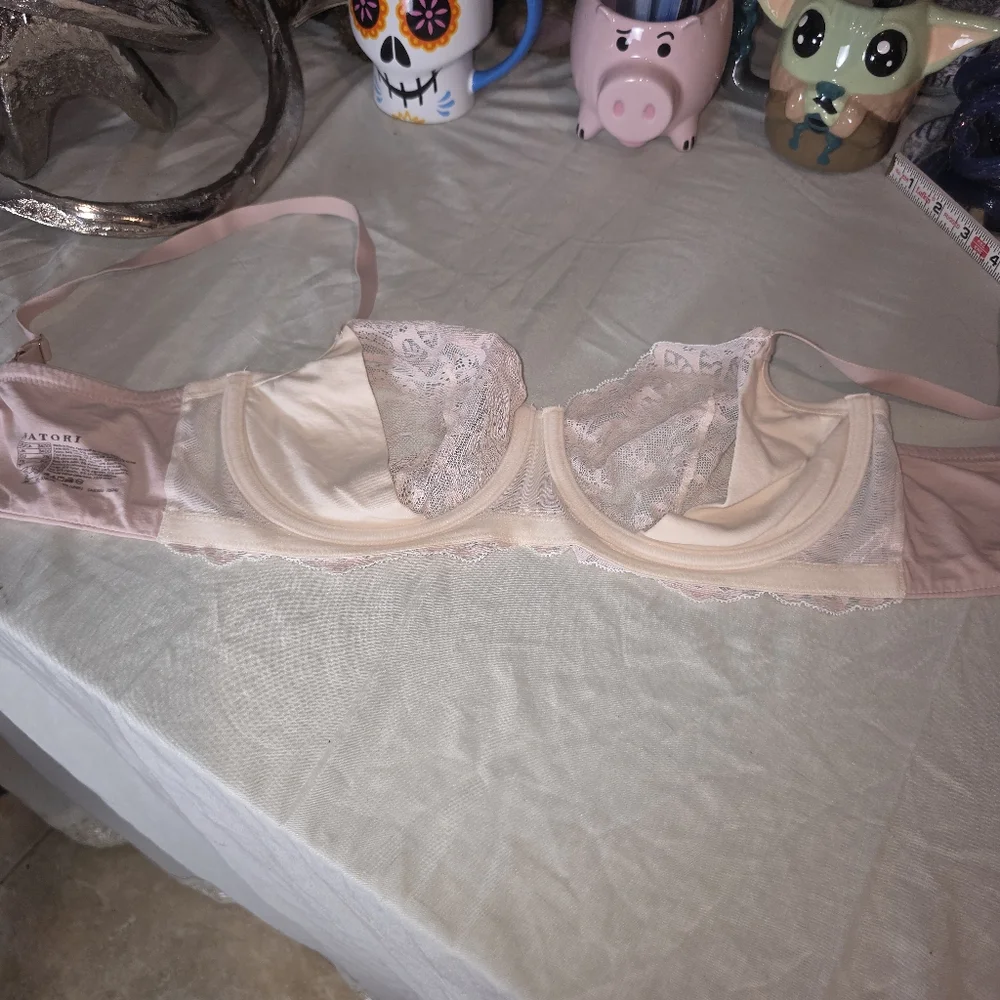 Natori 34DD Blush Pink Lace Underwire Balconette Bra Adjustable Straps Lined - Picture 5 of 6